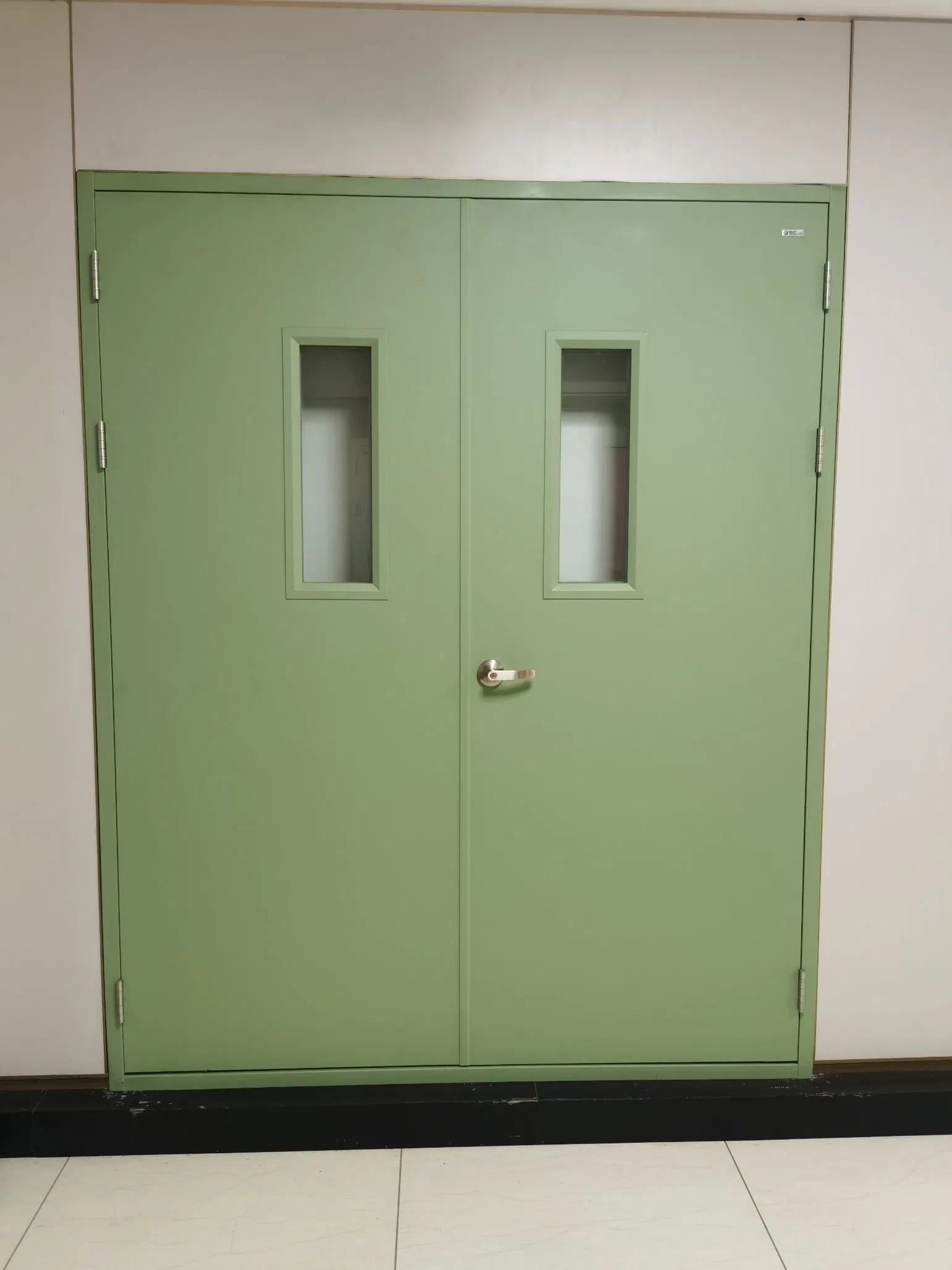 China Cheap Price Hospital Operating Room Hermetic Hinged Double Fire Exit Steel Doors