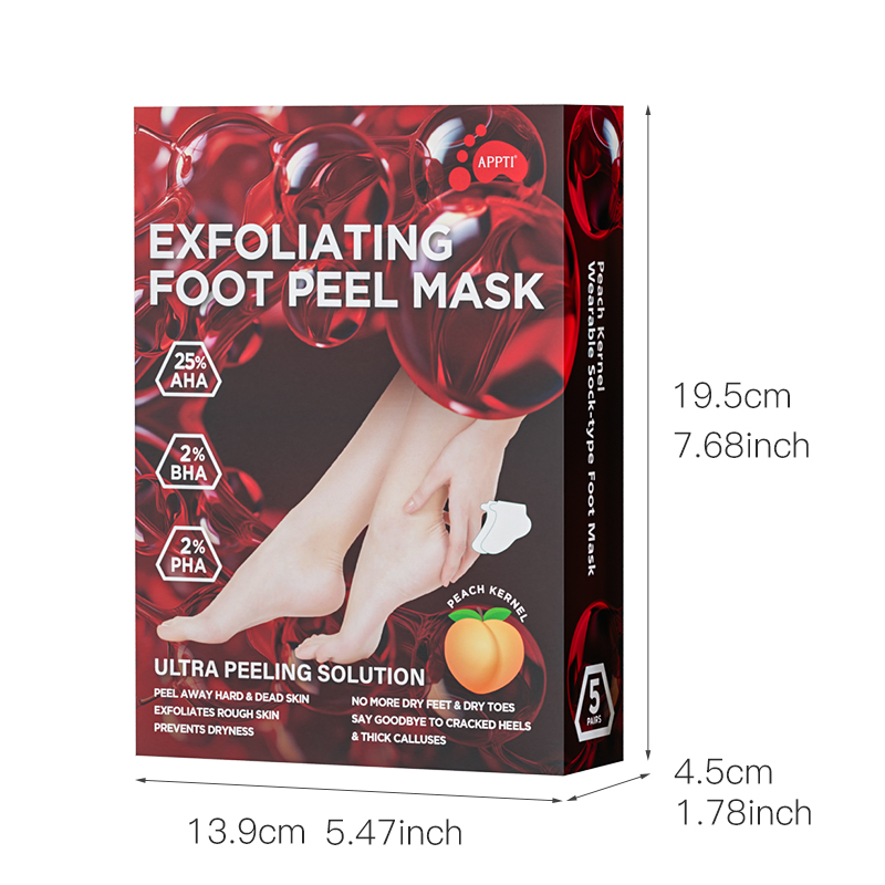 Beauty Cosmetics Skin Care Moisturizing Treatment Peach Kernel Exfoliating Foot Peel Mask