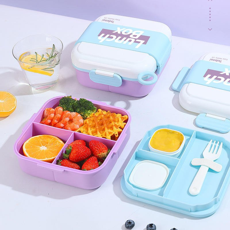 Compact Portable Large-Capacity Microwave-Safe Lunch Box for Travel