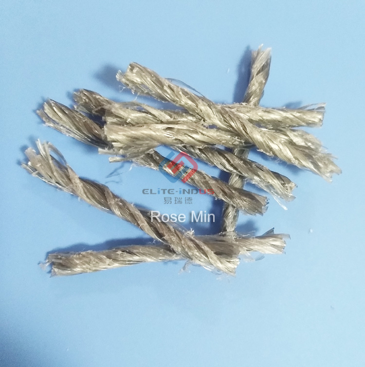 50mm 54mm Polypropylene Twisted Fibers for Concrete Floor