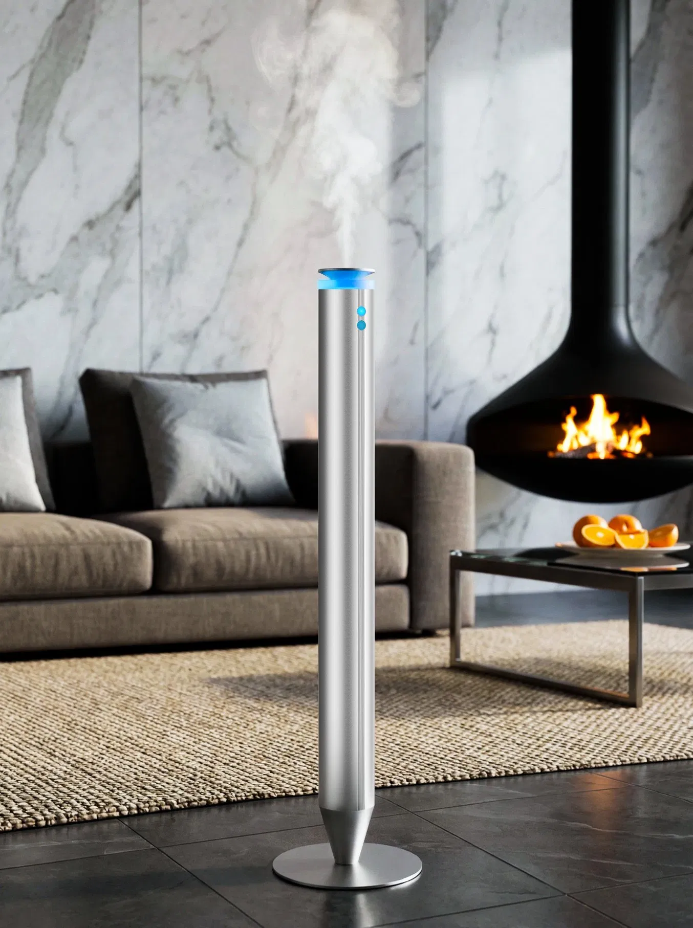 Floor-Standing Cylindrical Luxury USB Rechargeable Battery Smart Fragrance Diffuser for Commercial Place