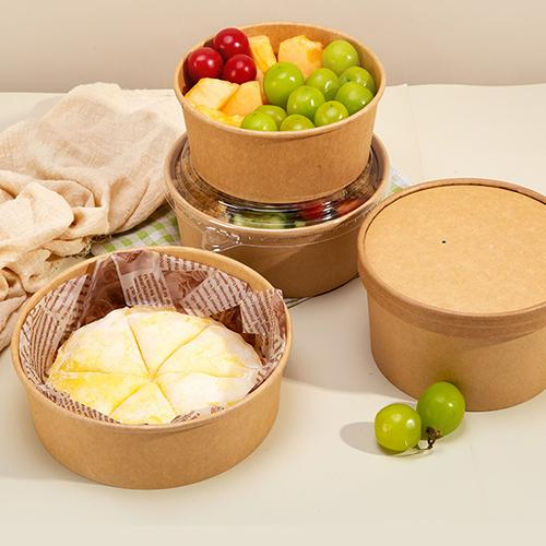 Affordable and Environmentally Friendly! 600ml Kraft Paper Bowl, PE Coating, Disposable Takeout The Best Choice