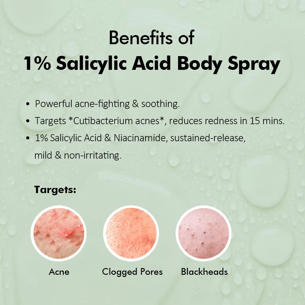 Salicylic Acid Body Spray Oil Control Moisturizing Pore Shrinking Blackhead Remover