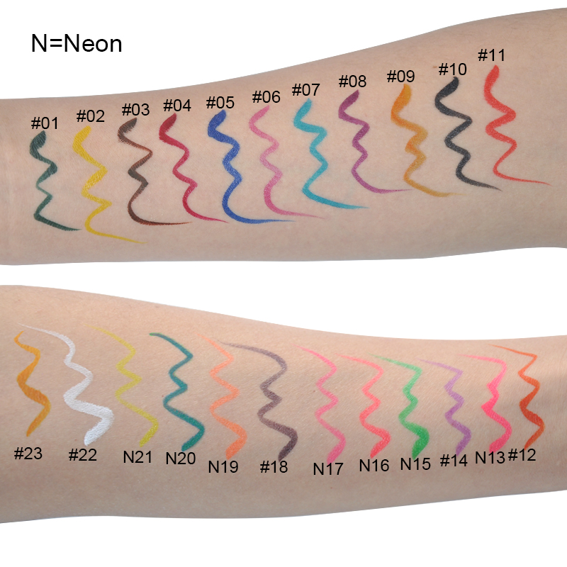 Wholesale Vegan Fluorescence Liquid Eyeliner Custom Logo Eye Makeup High Pigment Liquid Eyeliner