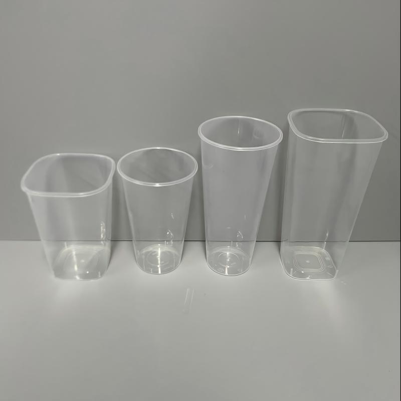 Custom Logo Plastic Cup Disposable 12/16/24/32 Oz Pet PP Milkshake Coffee Cold Cup with Lids Straws