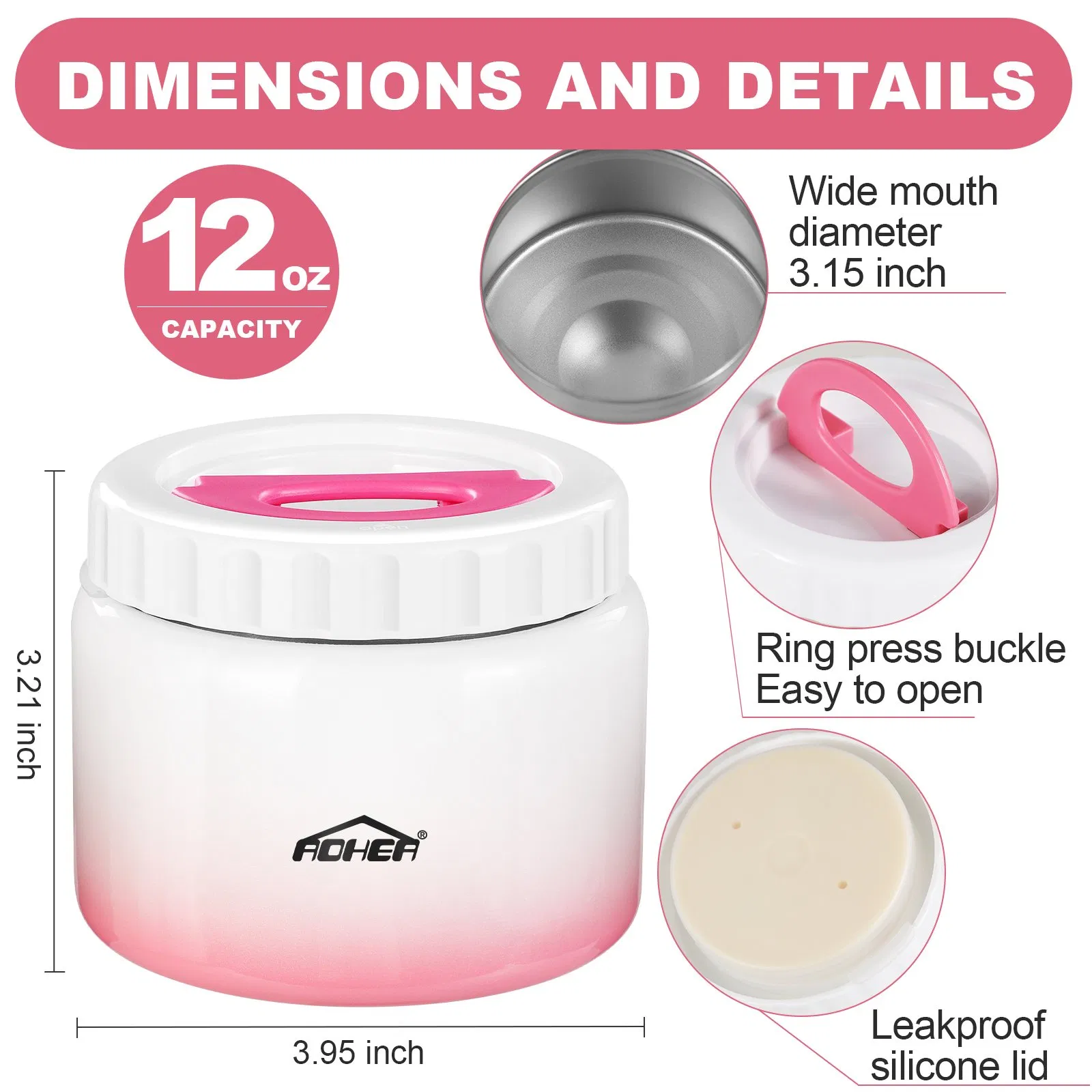 Easy to Carry with Carrying Handle 304 Stainless Steel Insulated Food Jar