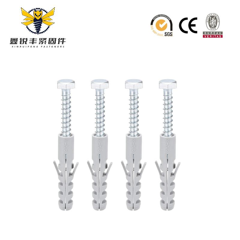 Plastic Nylon Expansion Anchor Cross Countersunk Head Screws