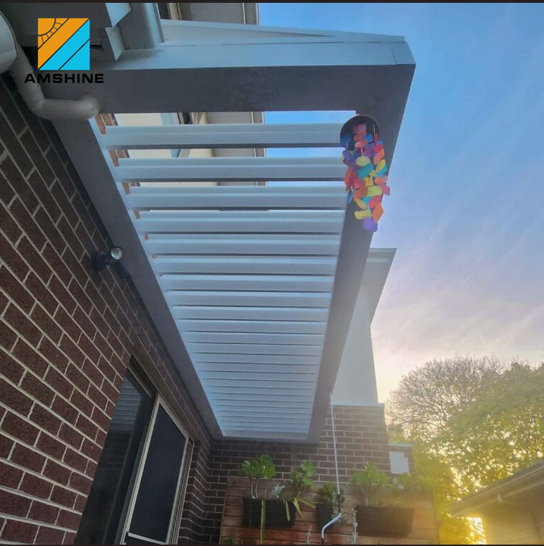 Patio Garden Gazebos Outdoor Aluminum Gazebo Pavilion Adjustable Louvers Pergola Waterproof Custom Size Bioclimatic Roof Pergola