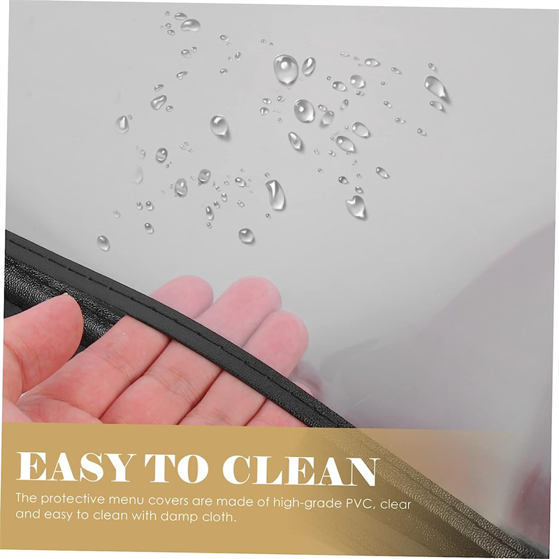 Restaurant Menu Holder Protector Transparent PVC Sleeves Bar Menu Cover Folder