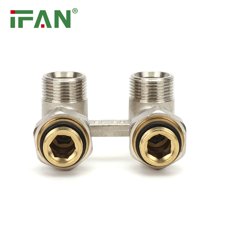Ifan Brass Type Plated Nickel 1/2'' 3/4'' H Shape Angle Radiator Valve for Underfloor Heating Radiator