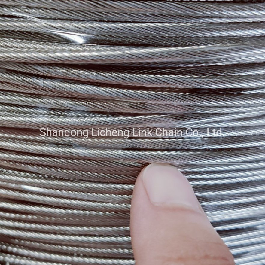 China Manufacturer Top Quality Stainless Steel 304 7*19 Wire Rope