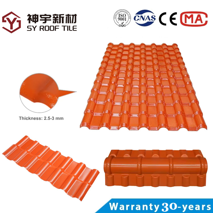 ASA Synthetic Resin Roofing Tiles PVC Industrial Warehouse Roof Tiles UPVC Resin Roofing Sheets