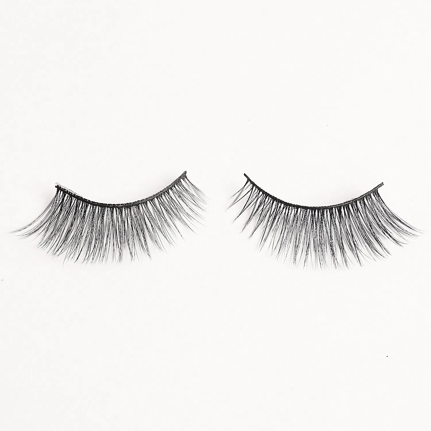 Super Soft Wispy Lashes Faux Mink Lashes False Human Hair Effect Black Cotton Band Human Hair Eyelashes