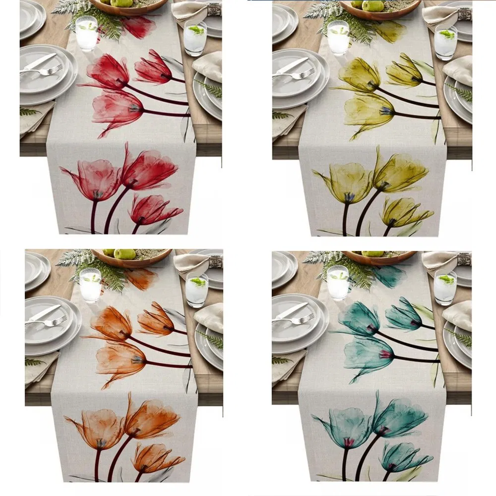 Wholesale Modern Flower Christmas Decoration Tablecloth Living Room Custom Table Runner