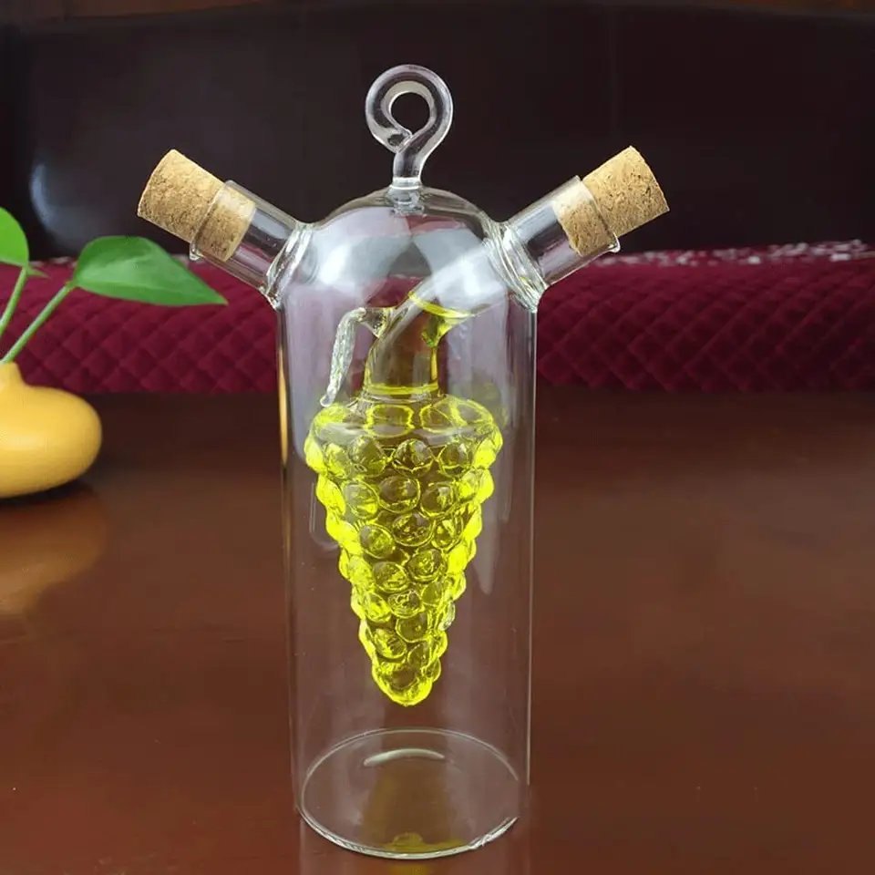 Hot Sale 8oz High Borosilicate 2 in 1 Oil Dispenser Bottle for Kitchen
