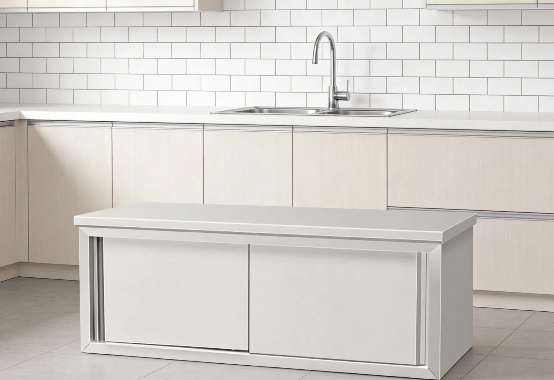 Customized Stainless Steel Wall-Mounted Sliding Cabinet for Kitchen and Hotel Use