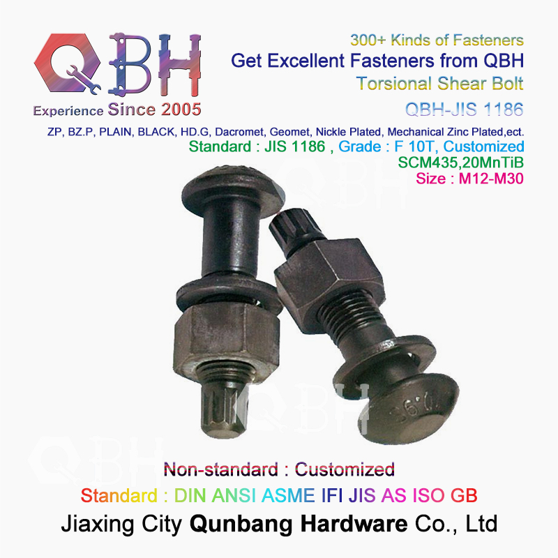 Qbh Plain Black HDG Zp Mechanical Zinc Plated Steel Structure Torsional Shear Tension Control Tc Bolt Beam-to-Column Connections Spare Replacement Accessories