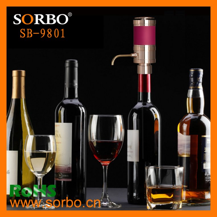 Sorbo Patent Plastic Electric Fast Wine Aerator Steel Wine Decanter
