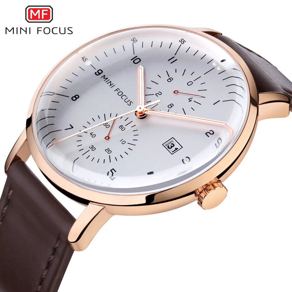 Hot Selling Leather Band Men's Fashionable Casual Waterproof Quartz Watch