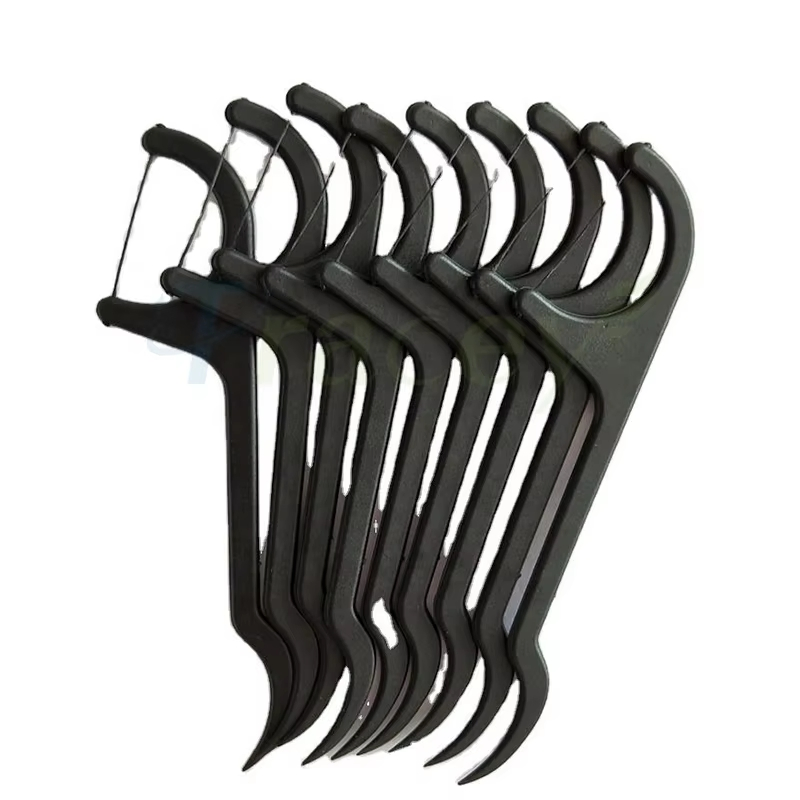 Bamboo Charcoal Dental Floss Stick PLA Material Strong & Tough Highly Elastic for Teeth Cleaning OEM Brand