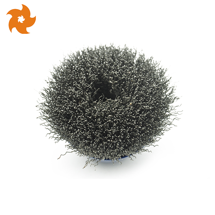 Yellow Shell Industrial Polishing Durable Copper Crimped Steel Wire Cup Brush