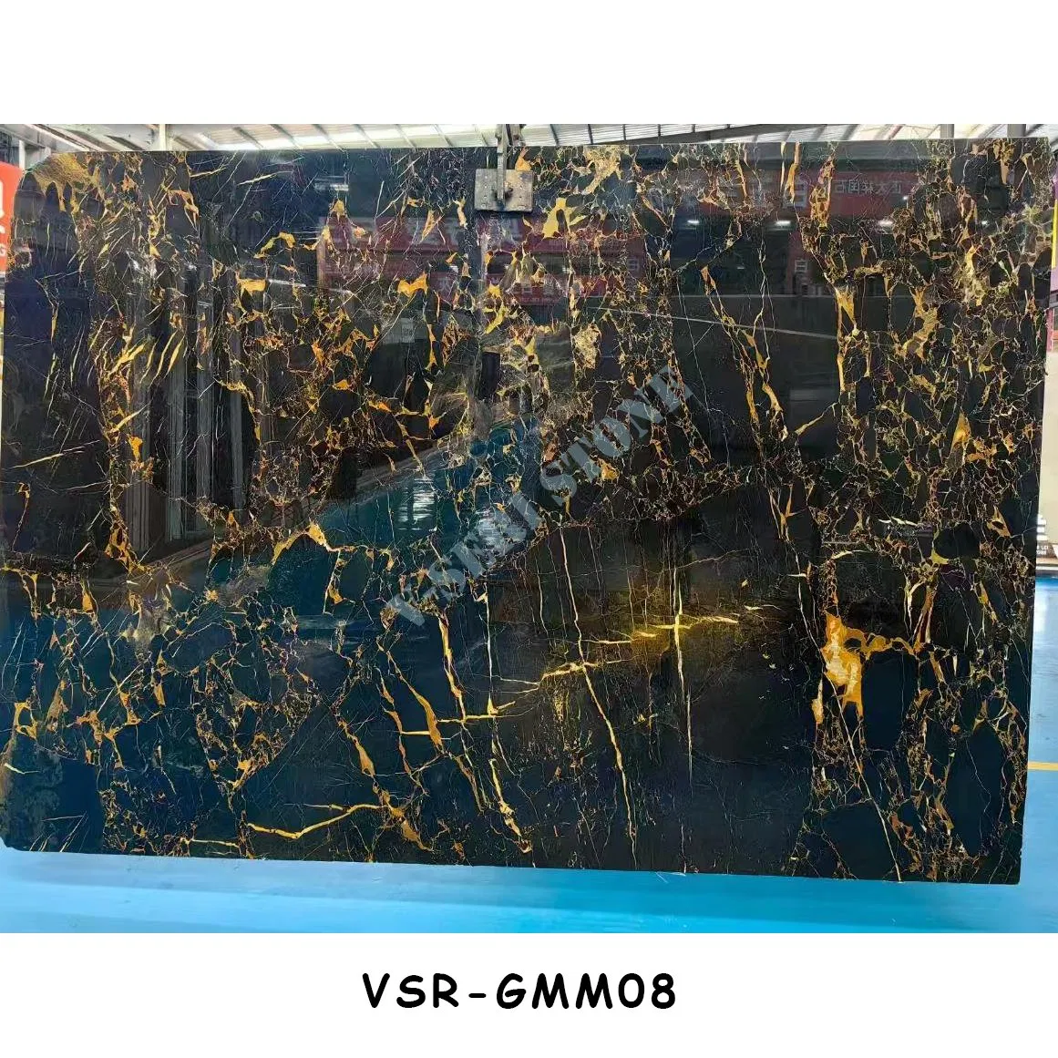 Good Quality Polished Black and Gold Marble Granite Tiles Slab for Decoration/Kitchen Countertop