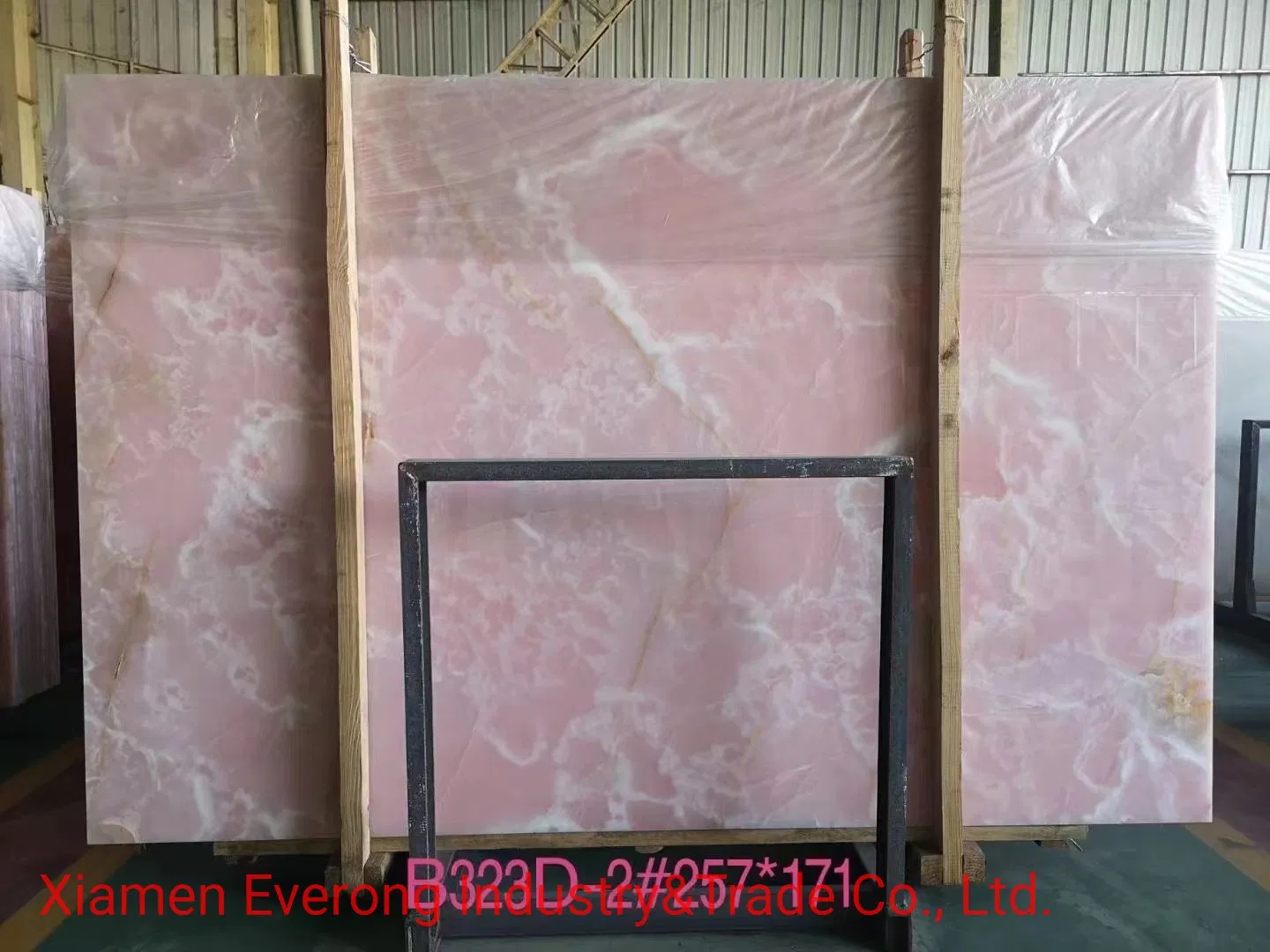 Iran Pink Onyx Translucent Natural Stone Slab for Wall and Staircase