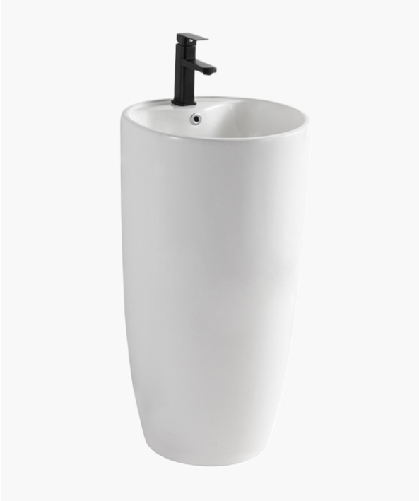 Outdoor Courtyard Floor Wash Basin Toilet Ceramic Integrated Column Wash Basin