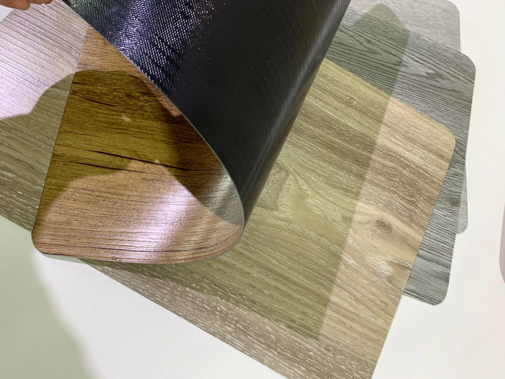 PVC Wood-Grain Leather Placemat Pad Dining Table Mat Decor Mat Heat Insulation Placemats