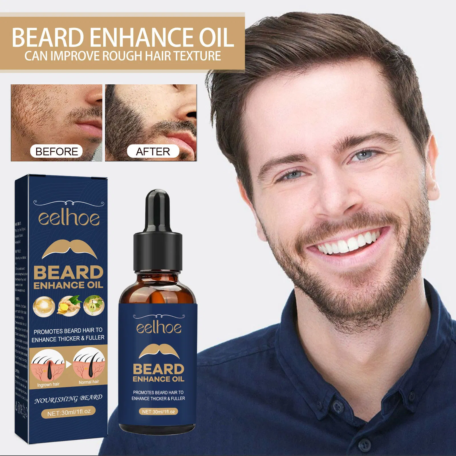 Organic Plant Extract Beard Enhance Oil Nourishing Beard Growth Oil on Sale