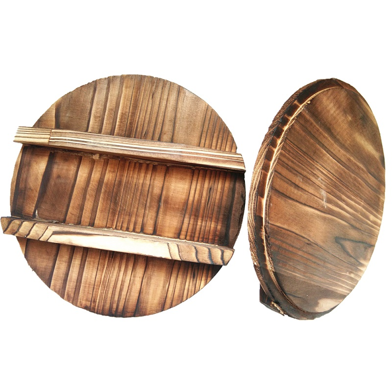 High Quality Kitchen Round Solid Wooden Pot Lid with Handle
