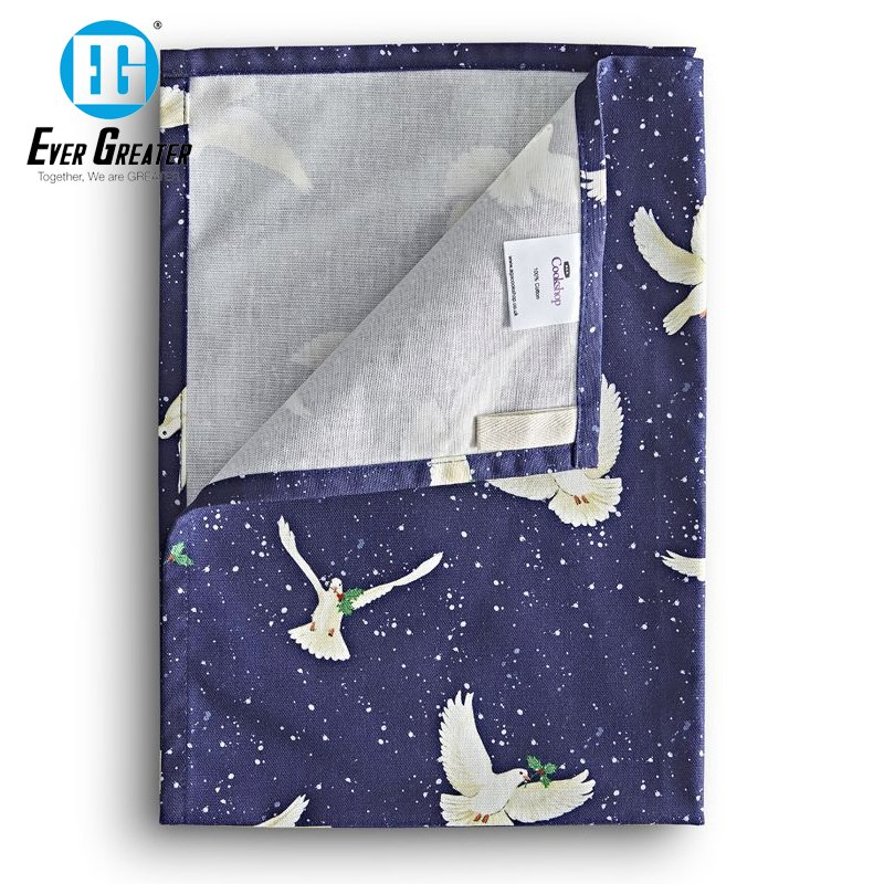 Custom High-Quality Cotton Kitchen Towels Set Reusable Printed Christmas Kitchen Towels for Holiday Cooking and Decor