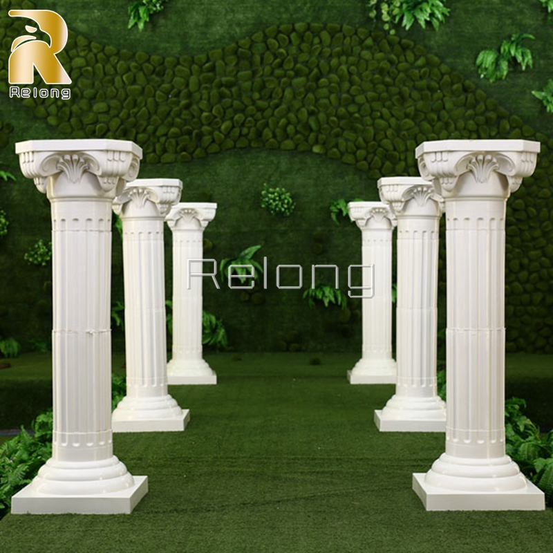 Factory Supplier High Quality Stone Building Pillar Hand Carved Marble Stone Roman Columns for Home Decoration
