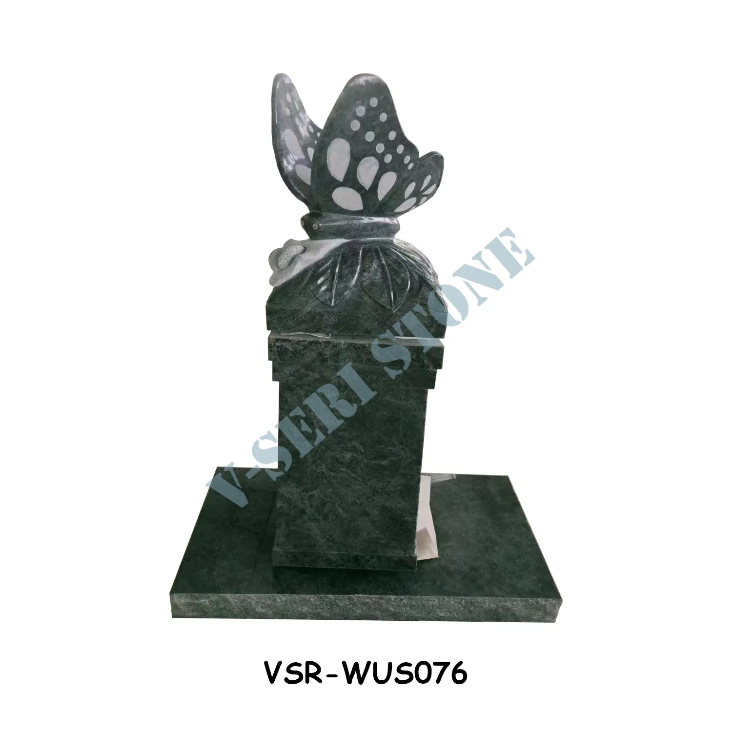 Personalized Customization Bahama Blue Granite Butterfly Headstones Monument for Graves