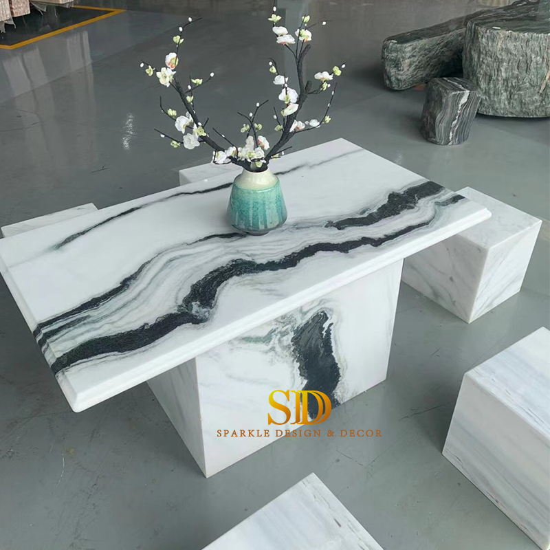 Customized Beautiful Panda White Marble Kitchen Countertop for Sale