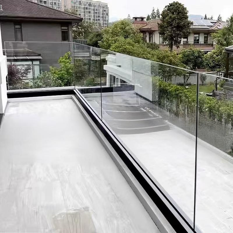 Residential Transparent Glass Railing Frameless for Baluster Laminated 5mm Tempered Glass