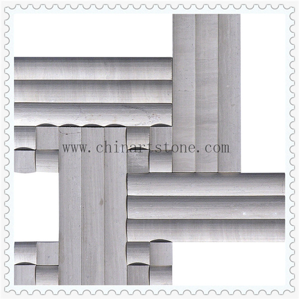 White 3D Marble Tumbled Stone Mosaic for Wall Tile