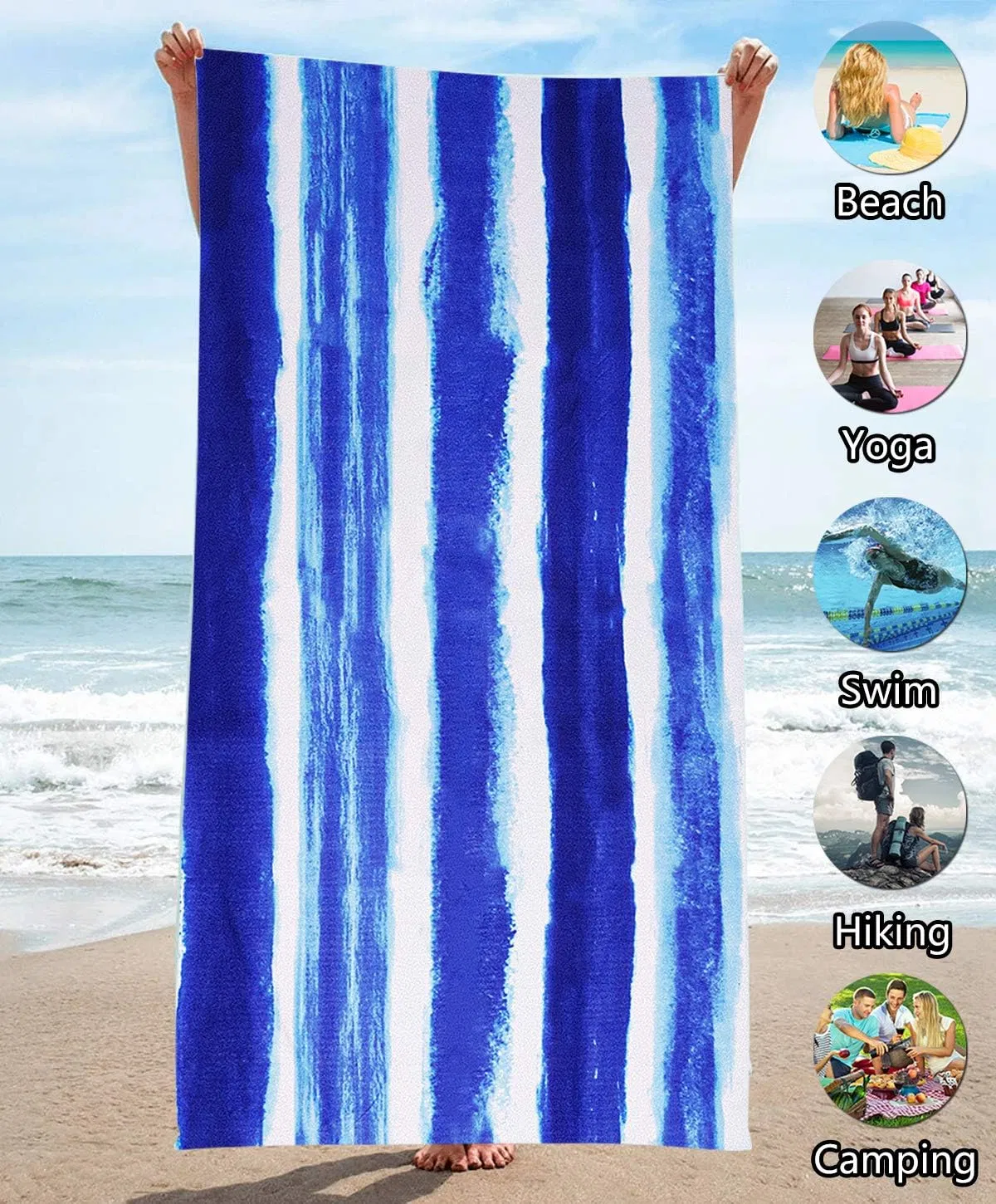 Quick-Drying Ultra Absorbent Microfiber Beach Towel for Beach Swimming & Travel