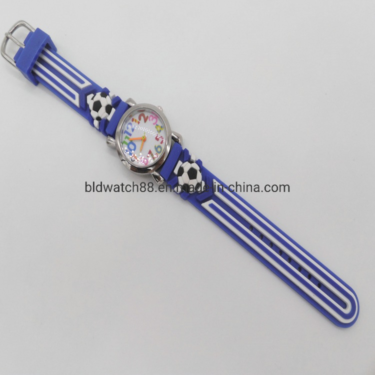 Children's Wristwatch Japan Movement Kids Silicone Watch with Football