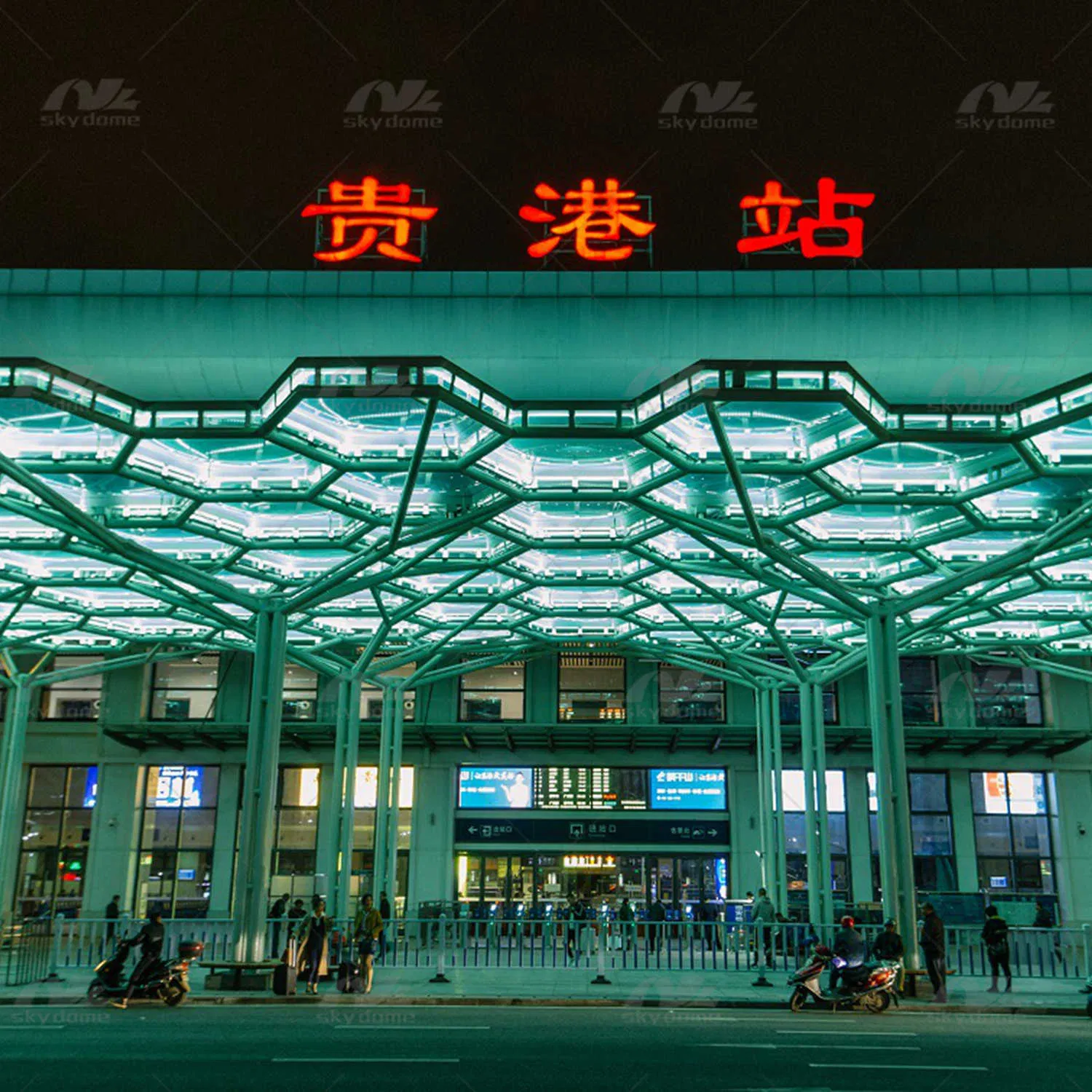 ETFE Membrane Steel Structure of Landscape Sunshade Awning