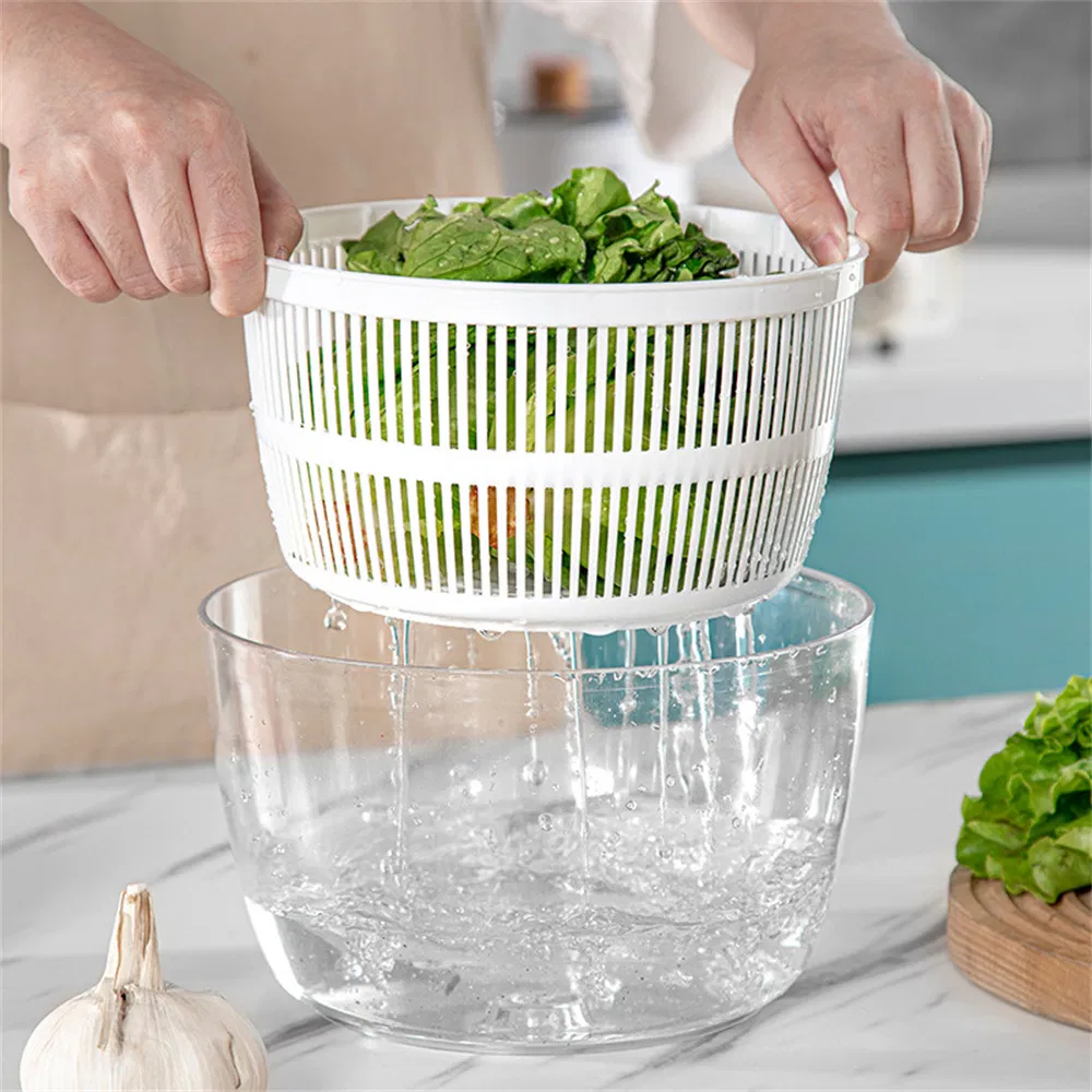 Push Button Vegetable Drainer & Shaker Fruit Salad Mixing Bowl