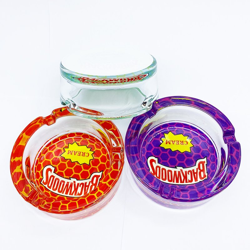 2021 Factory Classic Cookies Leave Glass Designer Windproof Smoking Ashtray Cigar Round Ash Tray