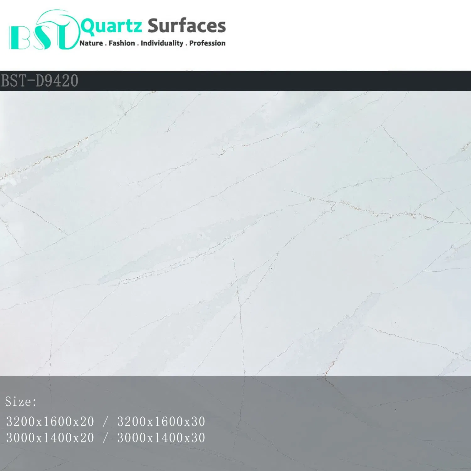 White Marble Crystal Surface Quartz Stone for Table Top