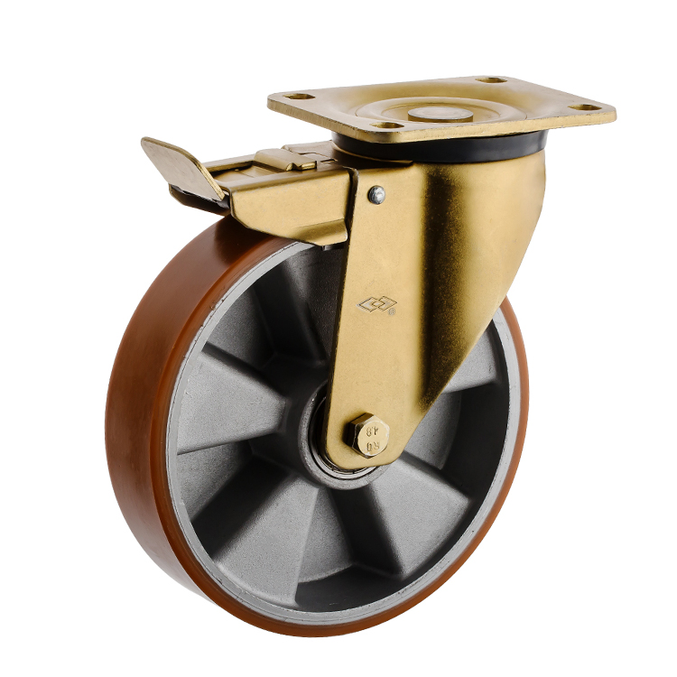 10inch Heavy Duty Caster 800kgs High Load Castor Pressed Steel for with Ball Bearing PU Wheel