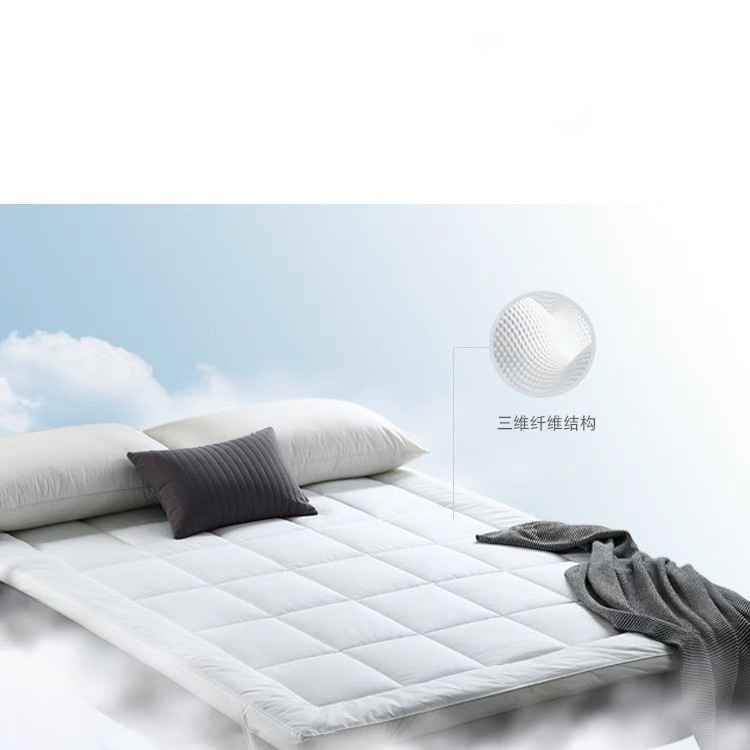 Custom Thick Mattress Pad Microfiber Polyester Fill Mattress White Topper/Pad