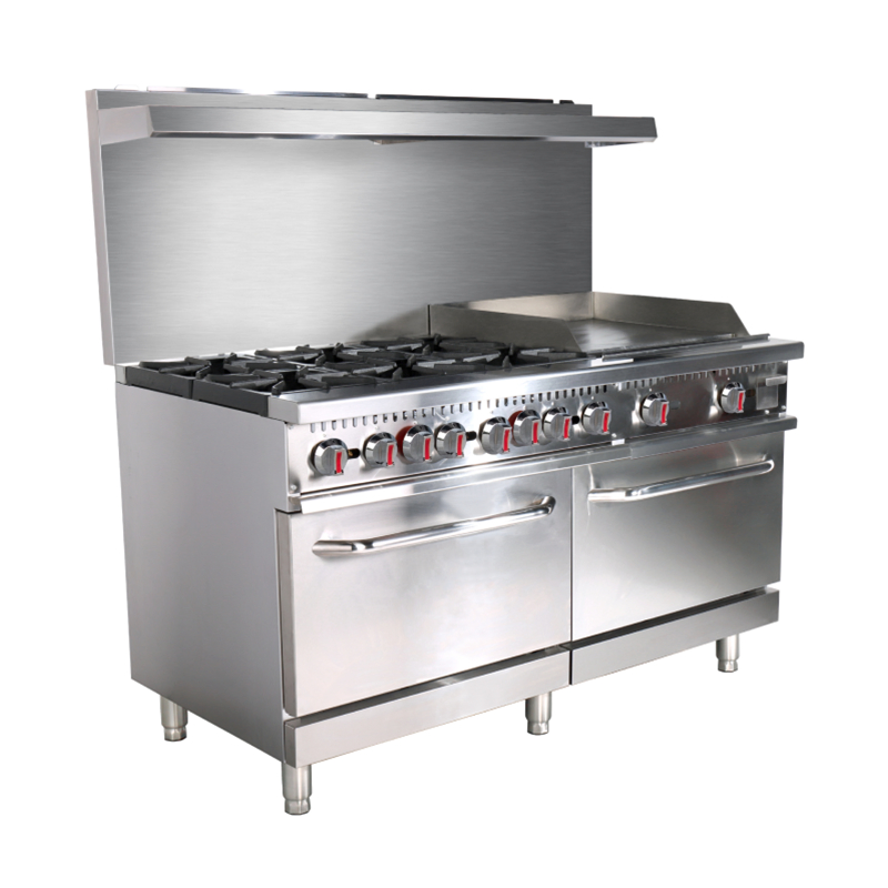 Professional Grade Gas Combination Oven with 12 Inch Griddle for Catering Services
