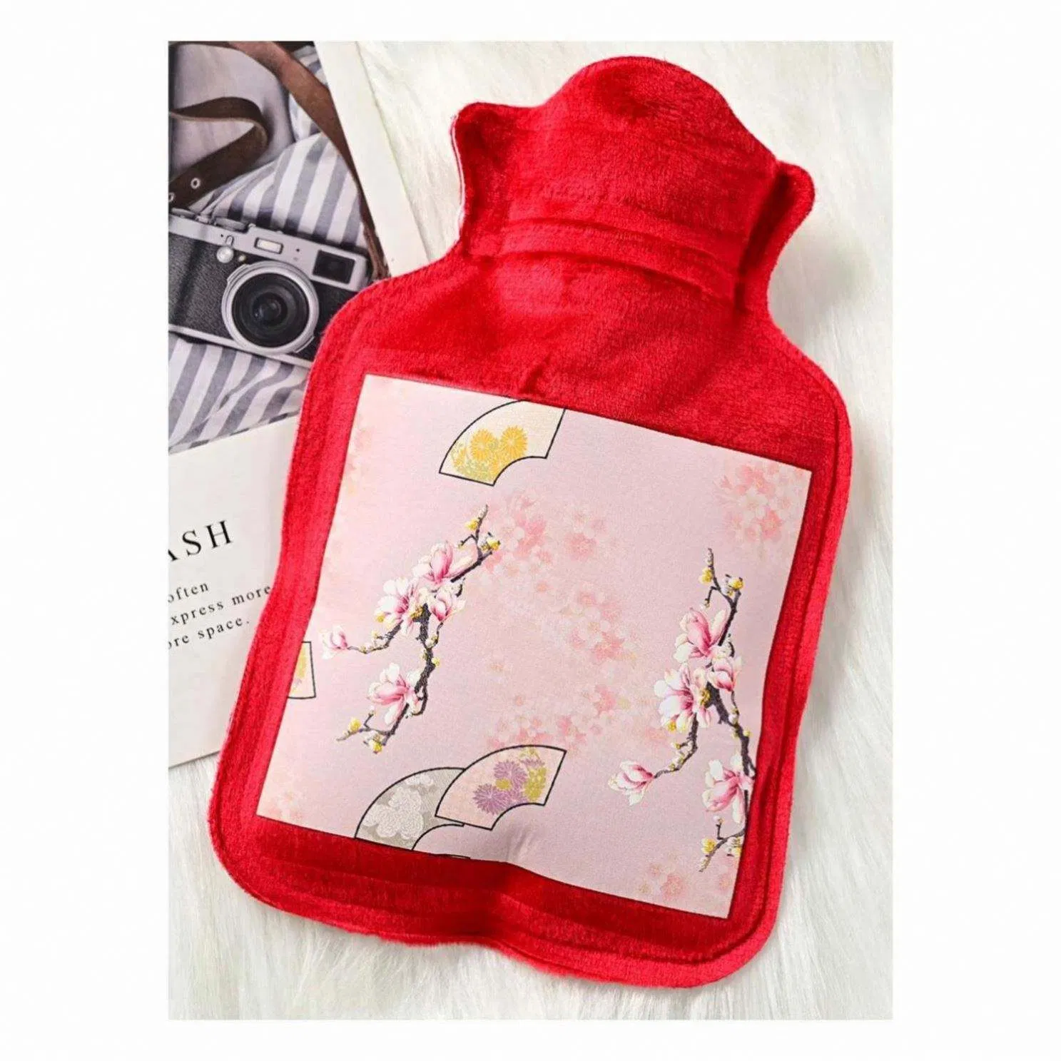 Hot Selling Flocking Rubber Cute Portable Leakproof Warmer Heat Cartoon Hot Water Bottle