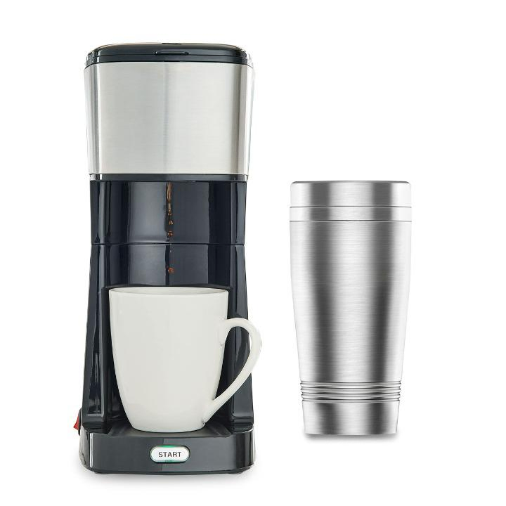 Durable Silver Office Stainless Steel Single Serve Drip Coffee Maker Machine