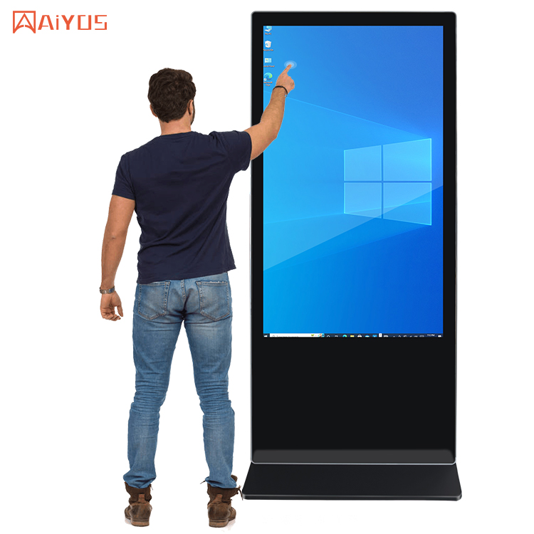 Vertical Standing Digital Signage Totem Interactive Touch Panel Advertising LCD Video Display 43/49/55/65/75/85" Inch Android/Windows WiFi Floor Standing Kiosk