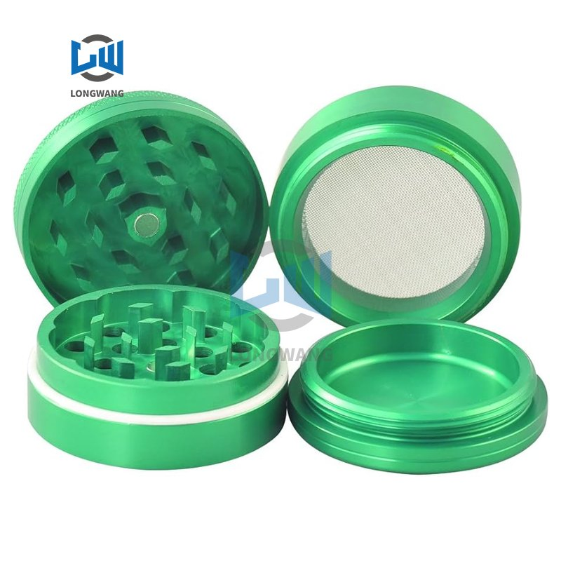 Factory Machining Custom Color 50mm Four-Layer Aluminum Alloy Smoking Grinder for Vanilla Grinder